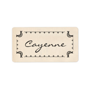 Étiquettes vintages d'herbe de poivre de Cayenne