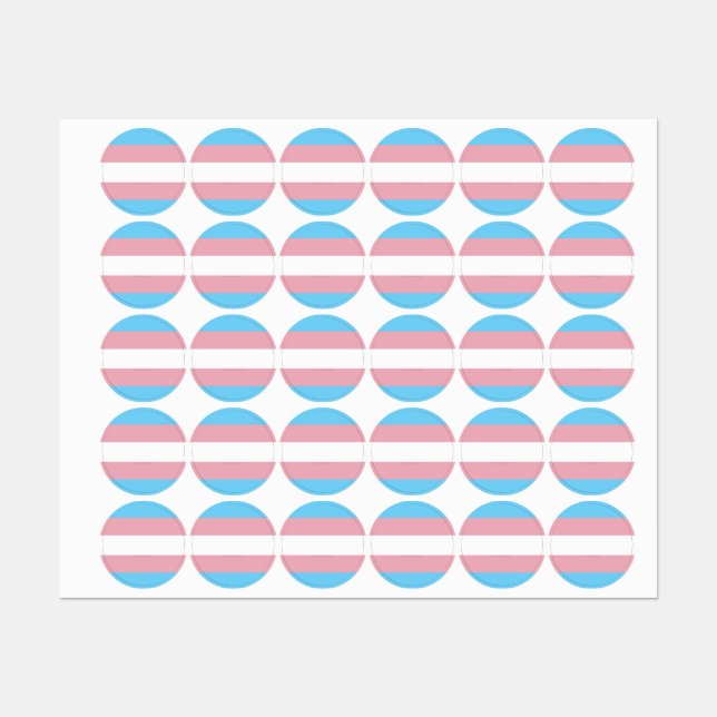 Étiquettes Visibilité du drapeau de fierté transgenre de Slip (Feuille)