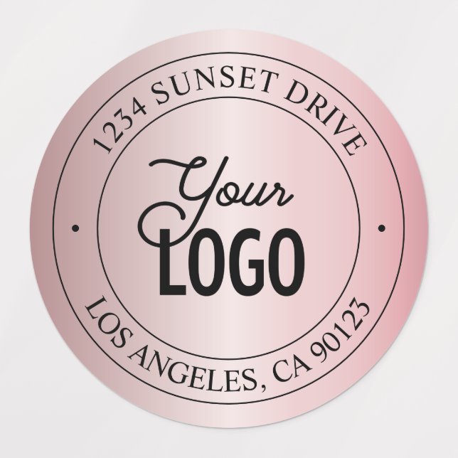 Étiquettes Votre logo | Elégant Faux Rose Gold Waterproof (Design 1)