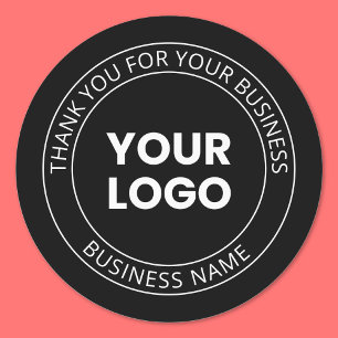 Étiquettes Votre propre logo et message modifiable Merci