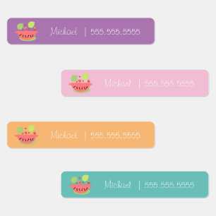 Étiquettes Watermelon Fruit School Class Lunch Nom Numéro