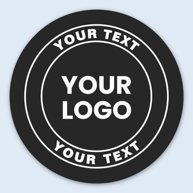 Étiquettes Your Uploaded Logo + Bold Circular Text  (Créateur téléchargé)