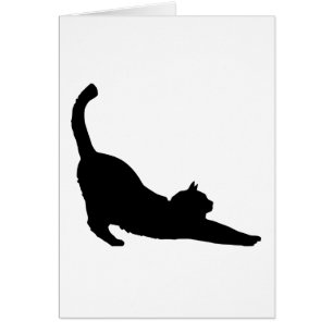 Étirage de la silhouette de chat noir