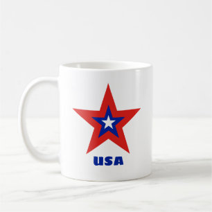 Étoile à 2 faces avec Tricolor bleu avec Mug de te