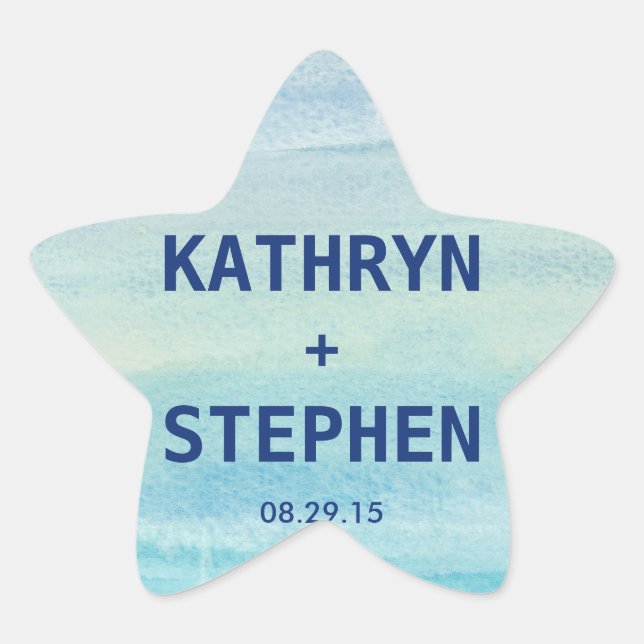 Étoile Aquarelle Ocean Favoriser Sticker / Enveloppe Scea (Devant)