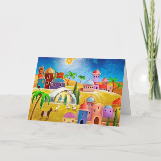 Étoile au-dessus de carte de Noël de Bethlehem (Devant)