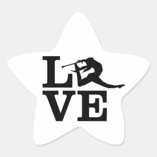 Étoile Bâton Twirler Love Typography Sticker