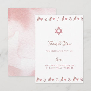 Étoile Boho Rose de David Carte de remerciements j