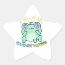 Brain Not Working Frog Sticker Cute Confused Frog 