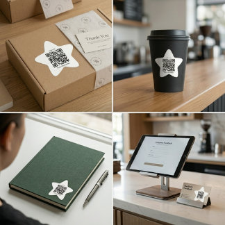 Étoile Custom QR Code Star Shaped Sticker 