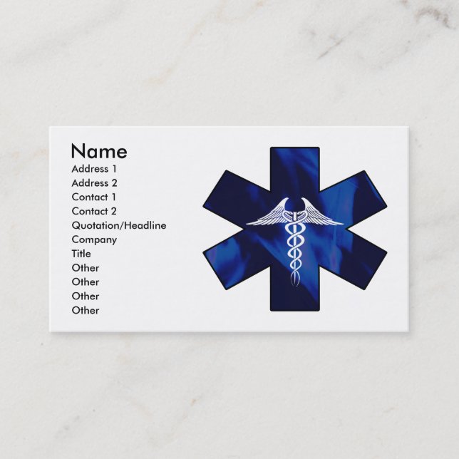Étoile de carte de société d'assurance-vie (Devant)
