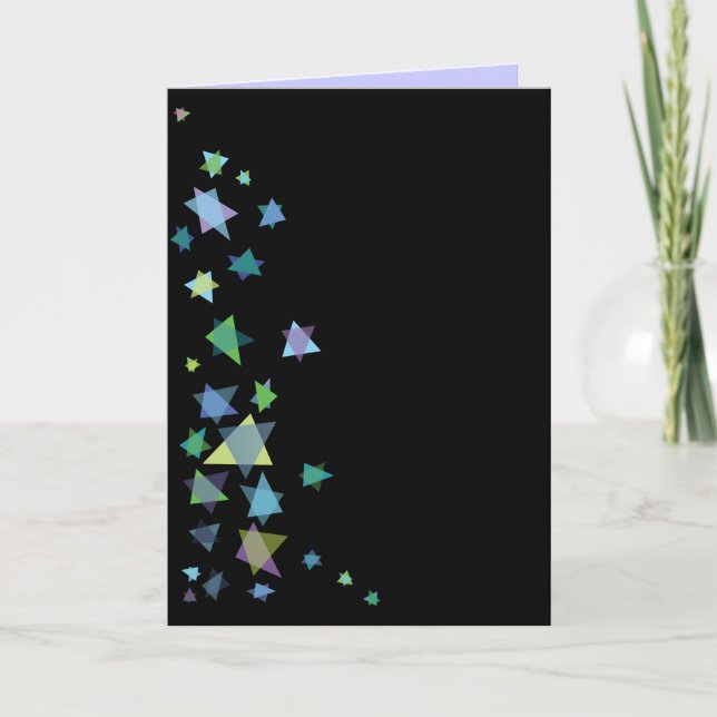 Étoile de David Black Invitation Bat Bar Mitzvah (Devant)