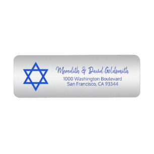 Étoile de David bleue argentée Mitzvah Hanoukka