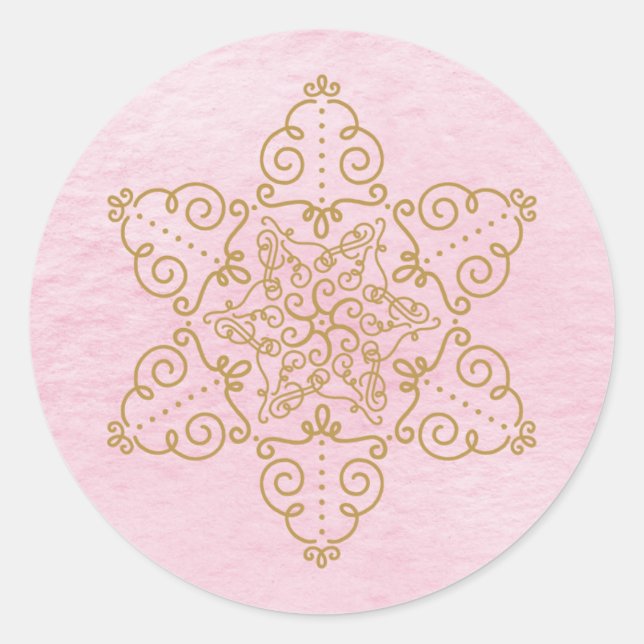 Étoile de David Filigree sur Sticker à linge rose (Devant)