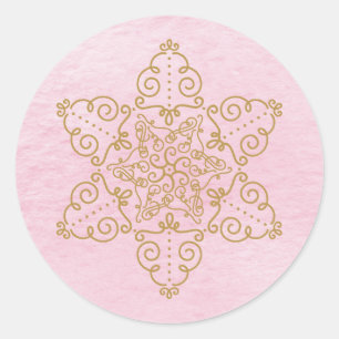 Étoile de David Filigree sur Sticker à linge rose