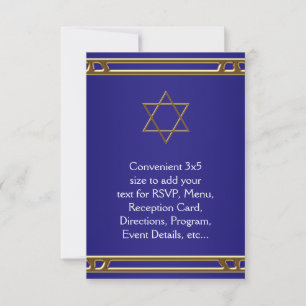 Étoile de David RSVP Bleu Marine Or Tout Usage