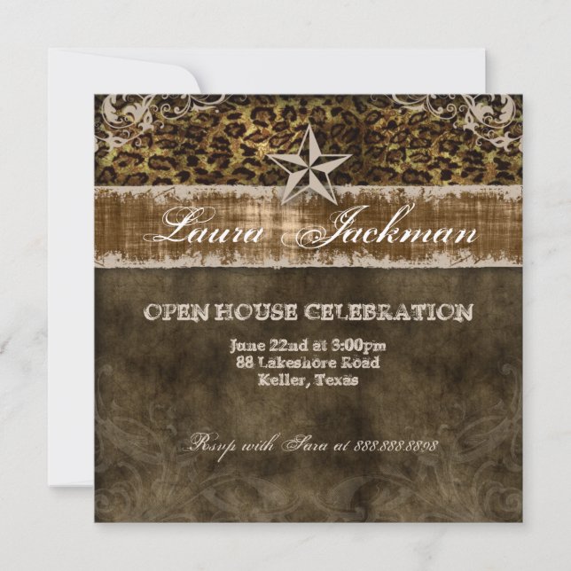 Étoile de léopard du Carte photo Vintage de l'Oues (Devant)