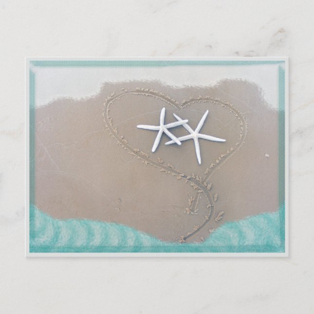 Étoile de mer dans une carte postale coeur (Devant)