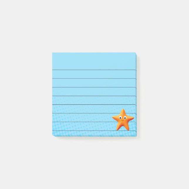 Étoile de mer de dessin animé mignonne Post-it lig (Devant)