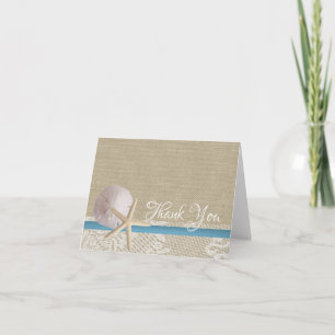 Étoile de mer Toile de jute et dentelle Merci