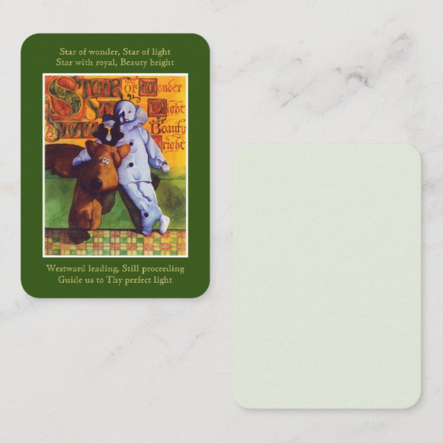 ÉTOILE DE MERVEILLE 3.5x2.5 Carte plate avec note (Devant / Derrière)