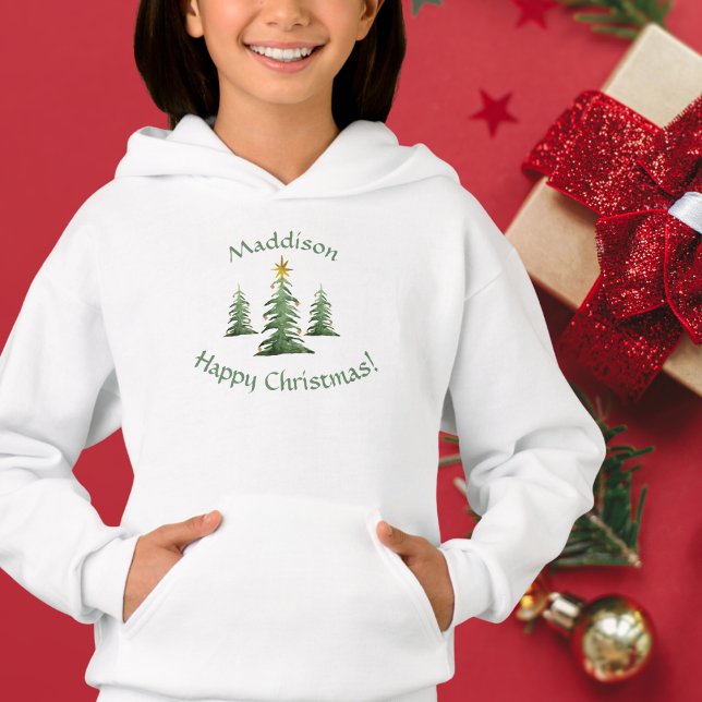 Étoile de Noël, Nom de l'enfant (Christmas Star, Child's Name Hoodie)