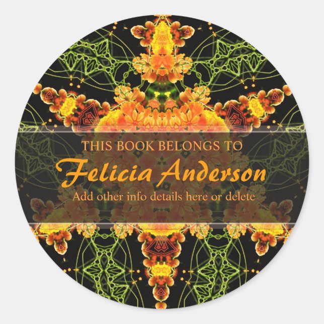 Étoile de triangle : Étiquette artistique rond (Devant)