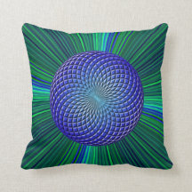 Étoile-éclat bleu et vert avec le coussin de globe