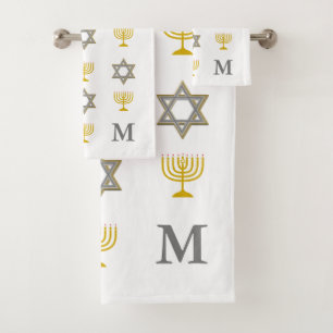  Étoile élégante de David Menorah Monogramme juif
