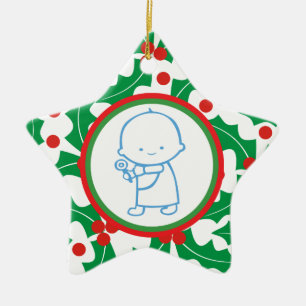 Étoile En Céramique 1er Ornement personnalisé de Noël pour bébé de la 