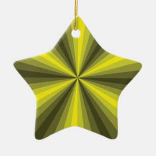 Étoile En Céramique Illusion d'optique Ornement Jaune