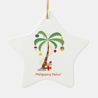 Étoile En Céramique Maligayang Pasko ! Ornement d'arbre de Noël