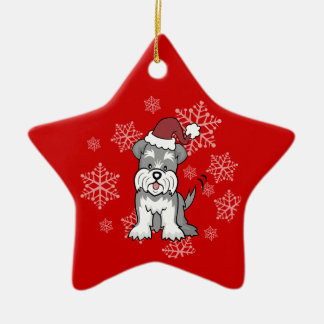 Étoile En Céramique Ornement de chien de Schnauzer