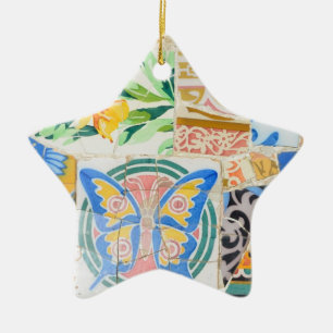 Étoile En Céramique Ornement de mosaïques de Guell de parc