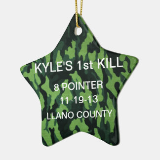 Étoile En Céramique Ornement de "PREMIERS CERFS COMMUNS"