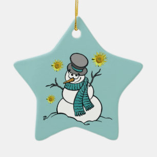 Étoile En Céramique Ornement d'espoir de bonhomme de neige