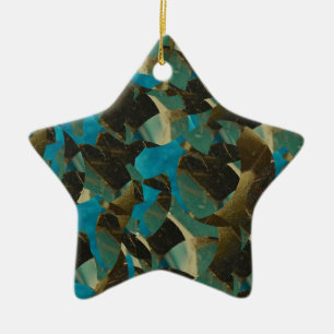 Étoile En Céramique Ornement d'étoile bleue de mosaïque