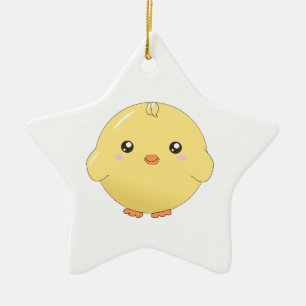 Étoile En Céramique Ornement mignon de poussin de jaune de kawaii