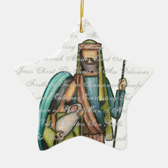 Étoile En Céramique Ornement religieux de Noël (Devant)
