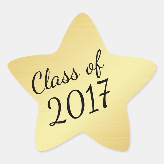 Étoile Gold Star Class of 2017 Custom Graduation Sticker (Devant)