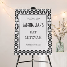 Etoile juive motif Bat mitzvah signe de bienvenue