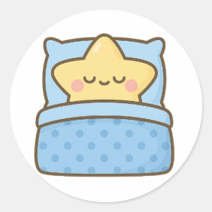 Étoile Mignonne au Lit – Autocollant Transparent