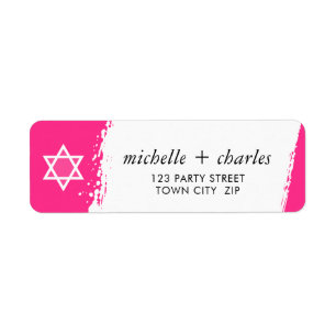 ÉTOILE OU DAVID trait de brosse élégant rose vif