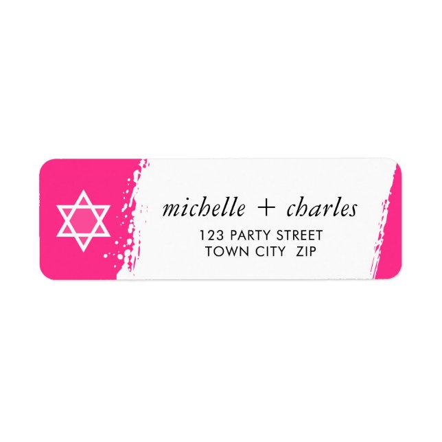 ÉTOILE OU DAVID trait de brosse élégant rose vif (Devant)