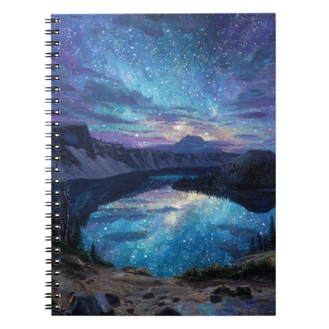 Étoile Réflexions Carnet de nuit du lac coloré (Devant)