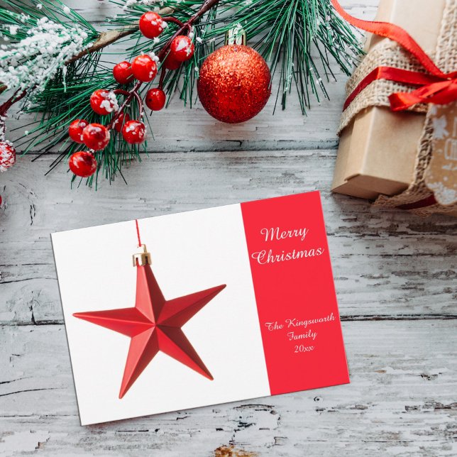 étoile rouge avec carte Joyeuse Noël plat (Créateur téléchargé)