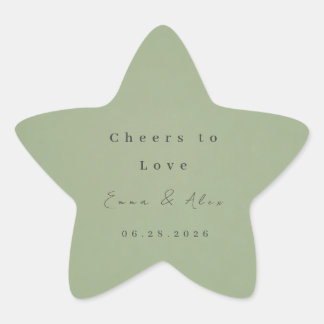 Étoile Sage Green Wedding Sticker