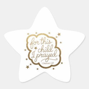 Étoile Sticker avec verset biblique de 1 Samuel 1:27