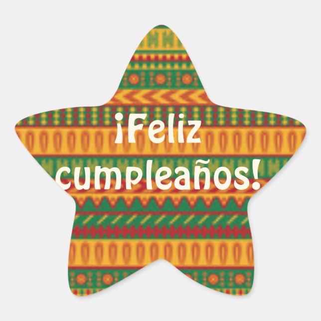 Étoile Sticker Feliz Cumpleanos (Devant)