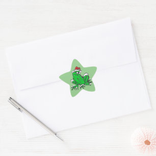 Étoile Sticker père Noël Frog Cartoon Merry X-Mas